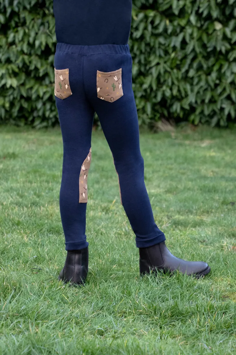 Hy Equestrian Cowboy Tots Jodhpurs - Navy/Beige-1